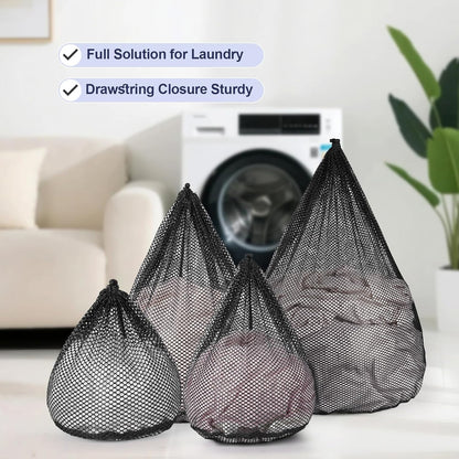 Mesh Laundry Bags Washing Machine Mesh Wash Bags for Clothes,Underwear,Lingerie, Bed Linen with Drawstring Closure Sturdy(4 Size, Yellow)