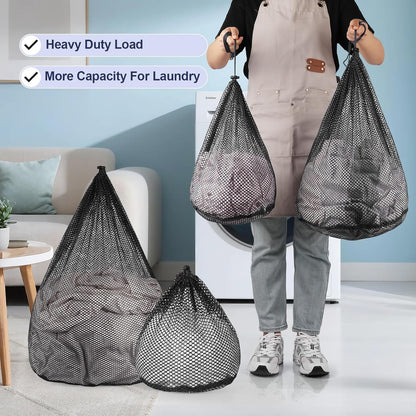 Mesh Laundry Bags Washing Machine Mesh Wash Bags for Clothes,Underwear,Lingerie, Bed Linen with Drawstring Closure Sturdy(4 Size, Yellow)