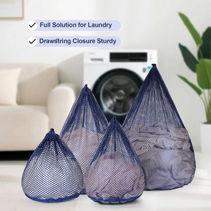 Mesh Laundry Bags Washing Machine Mesh Wash Bags for Clothes,Underwear,Lingerie, Bed Linen with Drawstring Closure Sturdy(4 Size, Yellow)