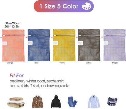 Mesh Laundry Bags Washing Machine Mesh Wash Bags for Clothes,Underwear,Lingerie, Bed Linen with Drawstring Closure Sturdy(4 Size, Yellow)