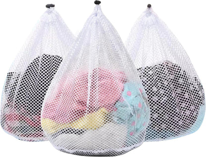 Mesh Laundry Bags Washing Machine Mesh Wash Bags for Clothes,Underwear,Lingerie, Bed Linen with Drawstring Closure Sturdy(4 Size, Yellow)