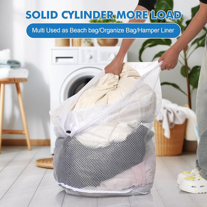 Mesh Laundry Bags Washing Machine Mesh Wash Bags for Clothes,Underwear,Lingerie, Bed Linen with Drawstring Closure Sturdy(4 Size, Yellow)