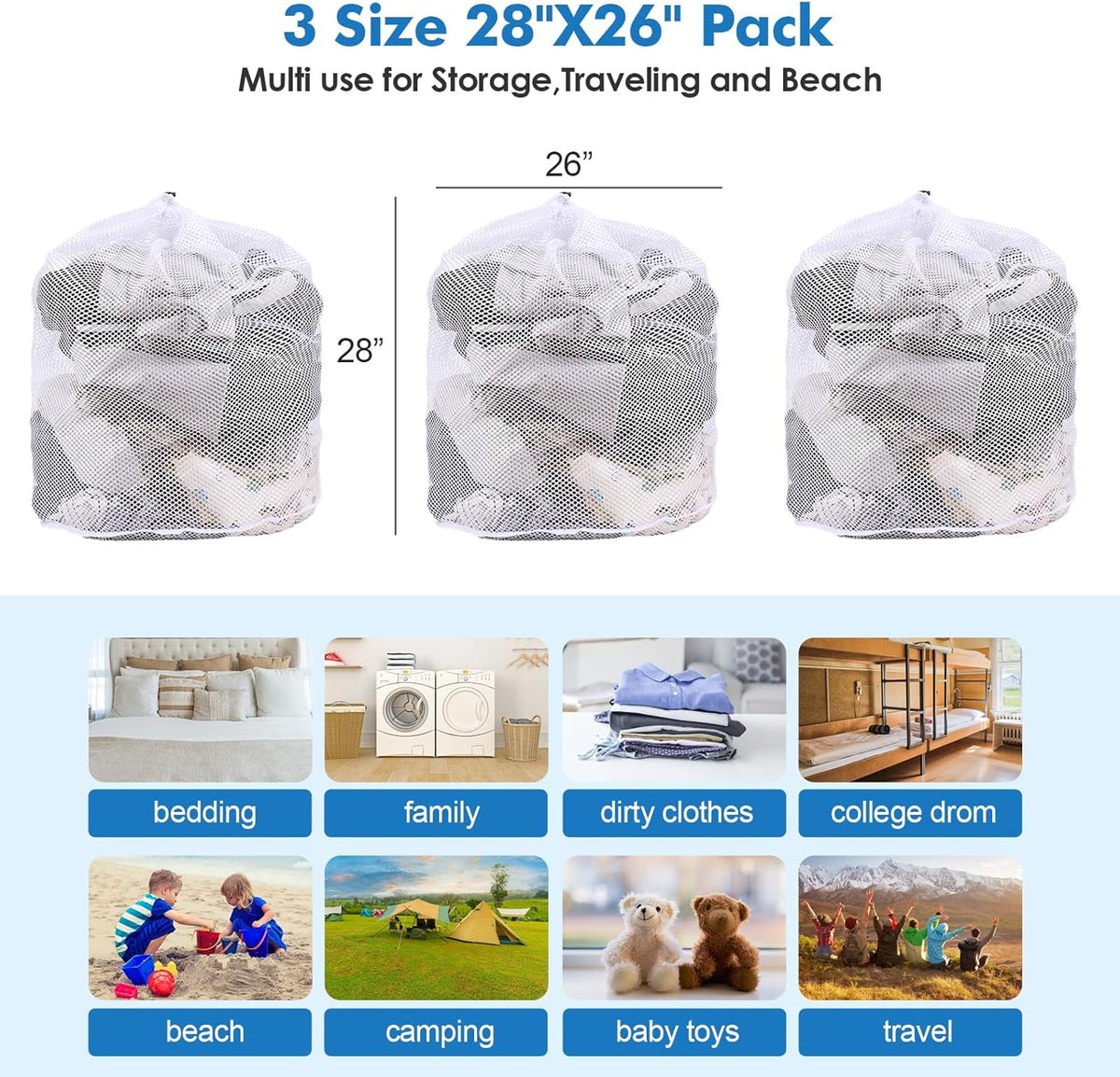 Mesh Laundry Bags Washing Machine Mesh Wash Bags for Clothes,Underwear,Lingerie, Bed Linen with Drawstring Closure Sturdy(4 Size, Yellow)