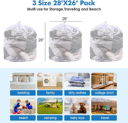 Mesh Laundry Bags Washing Machine Mesh Wash Bags for Clothes,Underwear,Lingerie, Bed Linen with Drawstring Closure Sturdy(4 Size, Yellow)