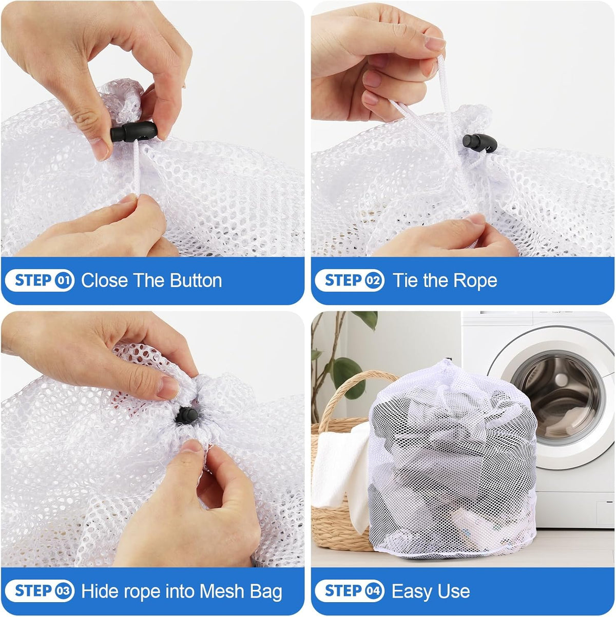 Mesh Laundry Bags Washing Machine Mesh Wash Bags for Clothes,Underwear,Lingerie, Bed Linen with Drawstring Closure Sturdy(4 Size, Yellow)