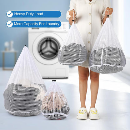Mesh Laundry Bags Washing Machine Mesh Wash Bags for Clothes,Underwear,Lingerie, Bed Linen with Drawstring Closure Sturdy(4 Size, Yellow)