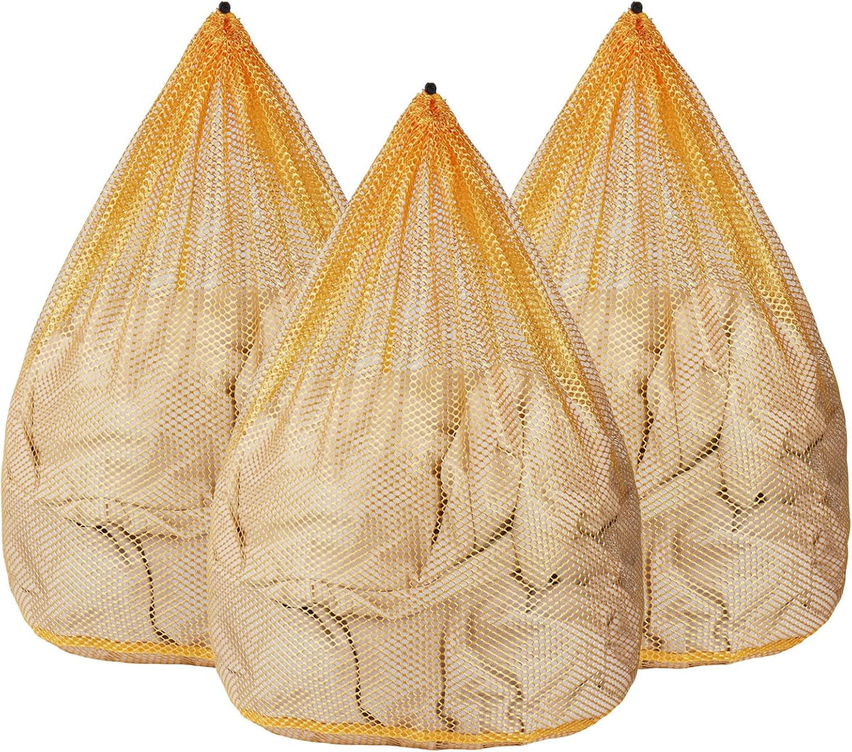 Mesh Laundry Bags Washing Machine Mesh Wash Bags for Clothes,Underwear,Lingerie, Bed Linen with Drawstring Closure Sturdy(4 Size, Yellow)