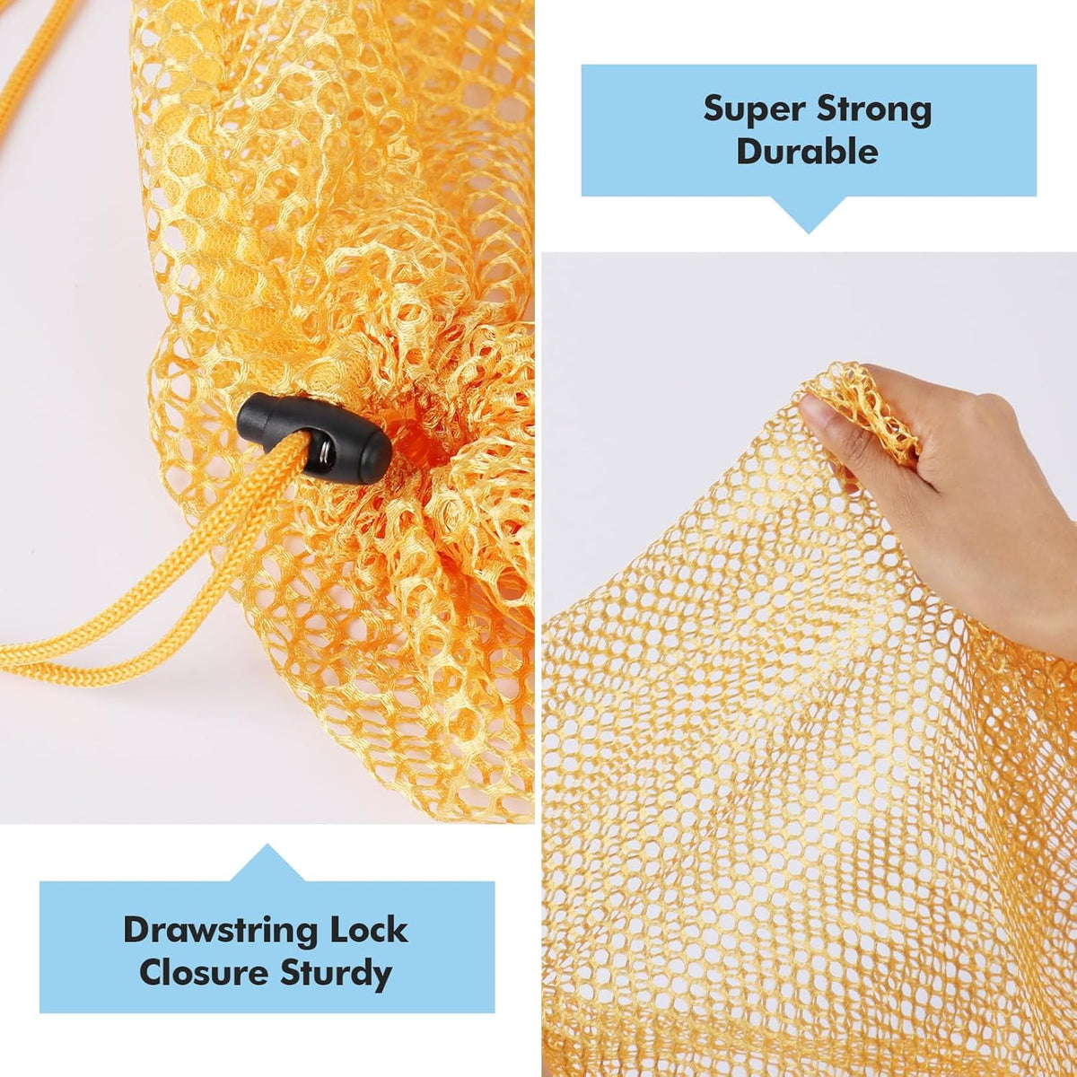 Mesh Laundry Bags Washing Machine Mesh Wash Bags for Clothes,Underwear,Lingerie, Bed Linen with Drawstring Closure Sturdy(4 Size, Yellow)