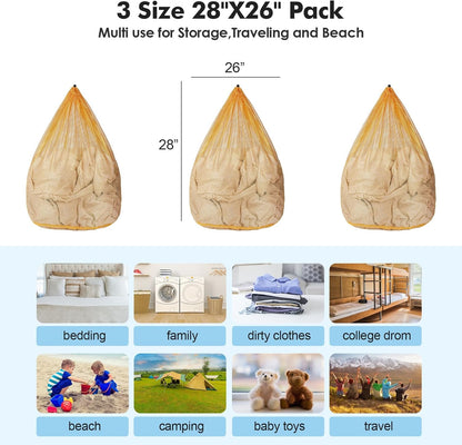 Mesh Laundry Bags Washing Machine Mesh Wash Bags for Clothes,Underwear,Lingerie, Bed Linen with Drawstring Closure Sturdy(4 Size, Yellow)