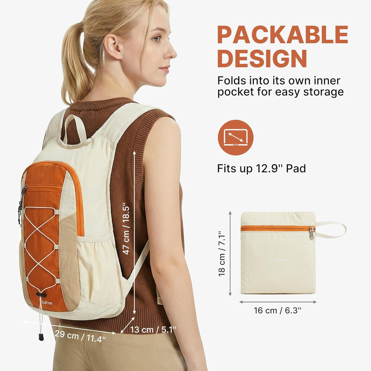 20L Lightweight Packable Hiking Backpack for Women Men | Small Water Resistant Foldable Daypack with Phone Pocket for Travel Camping Outdoor