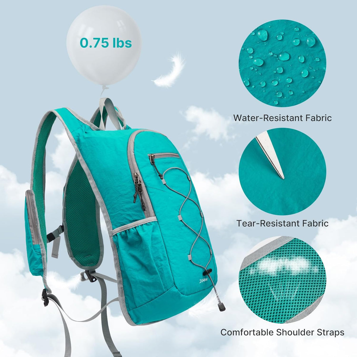 20L Lightweight Packable Hiking Backpack for Women Men | Small Water Resistant Foldable Daypack with Phone Pocket for Travel Camping Outdoor