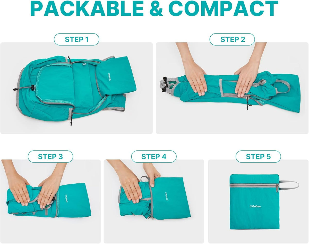 20L Lightweight Packable Hiking Backpack for Women Men | Small Water Resistant Foldable Daypack with Phone Pocket for Travel Camping Outdoor