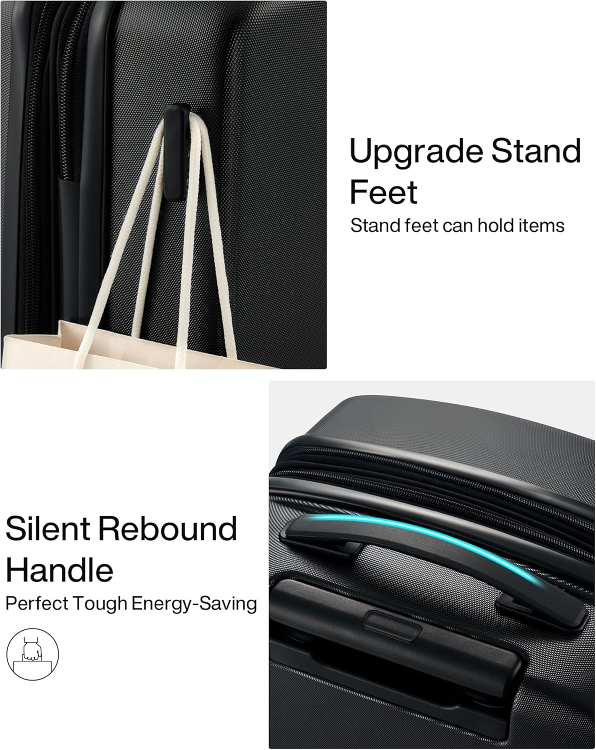 16 Inch Underseat Carry On Luggage, Airline-Approved Hard Shell Small Suitcase with Spinner Wheels, Lightweight Tsa Lock Travel Luggage for Short Trips(Bamboo Green)