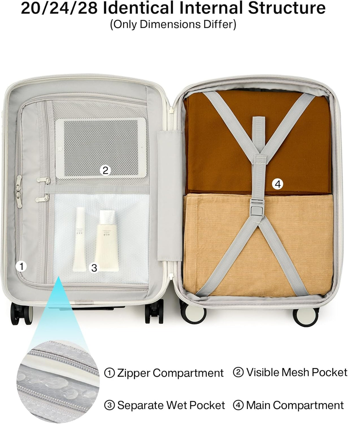 16 Inch Underseat Carry On Luggage, Airline-Approved Hard Shell Small Suitcase with Spinner Wheels, Lightweight Tsa Lock Travel Luggage for Short Trips(Bamboo Green)