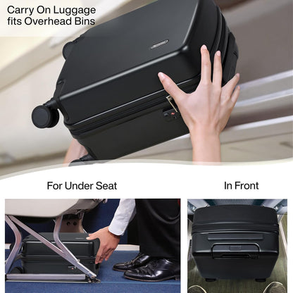 16 Inch Underseat Carry On Luggage, Airline-Approved Hard Shell Small Suitcase with Spinner Wheels, Lightweight Tsa Lock Travel Luggage for Short Trips(Bamboo Green)