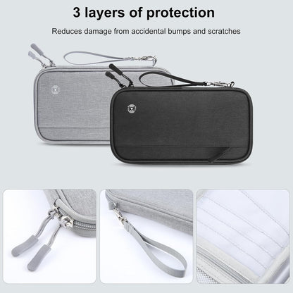 Passport Holder Family, RFID Blocking Travel Wallet Women Men, Travel Document Organizer Premium Wallets Passport Holders Bag, Lightweight Zipper Credit Cards Case Cover for Travel, (Black-Medium)