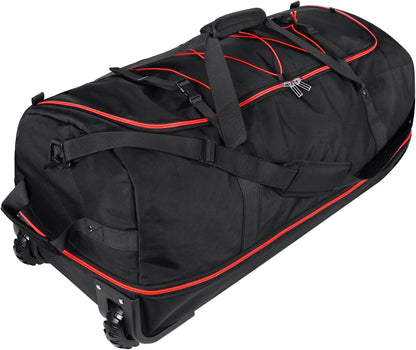 32” 1680D Oxford Foldable Duffle Bag with 2 Wheels,110L to 140L Expandable Soft Sided Rolling Travel Bag,Grey