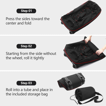 32” 1680D Oxford Foldable Duffle Bag with 2 Wheels,110L to 140L Expandable Soft Sided Rolling Travel Bag,Grey