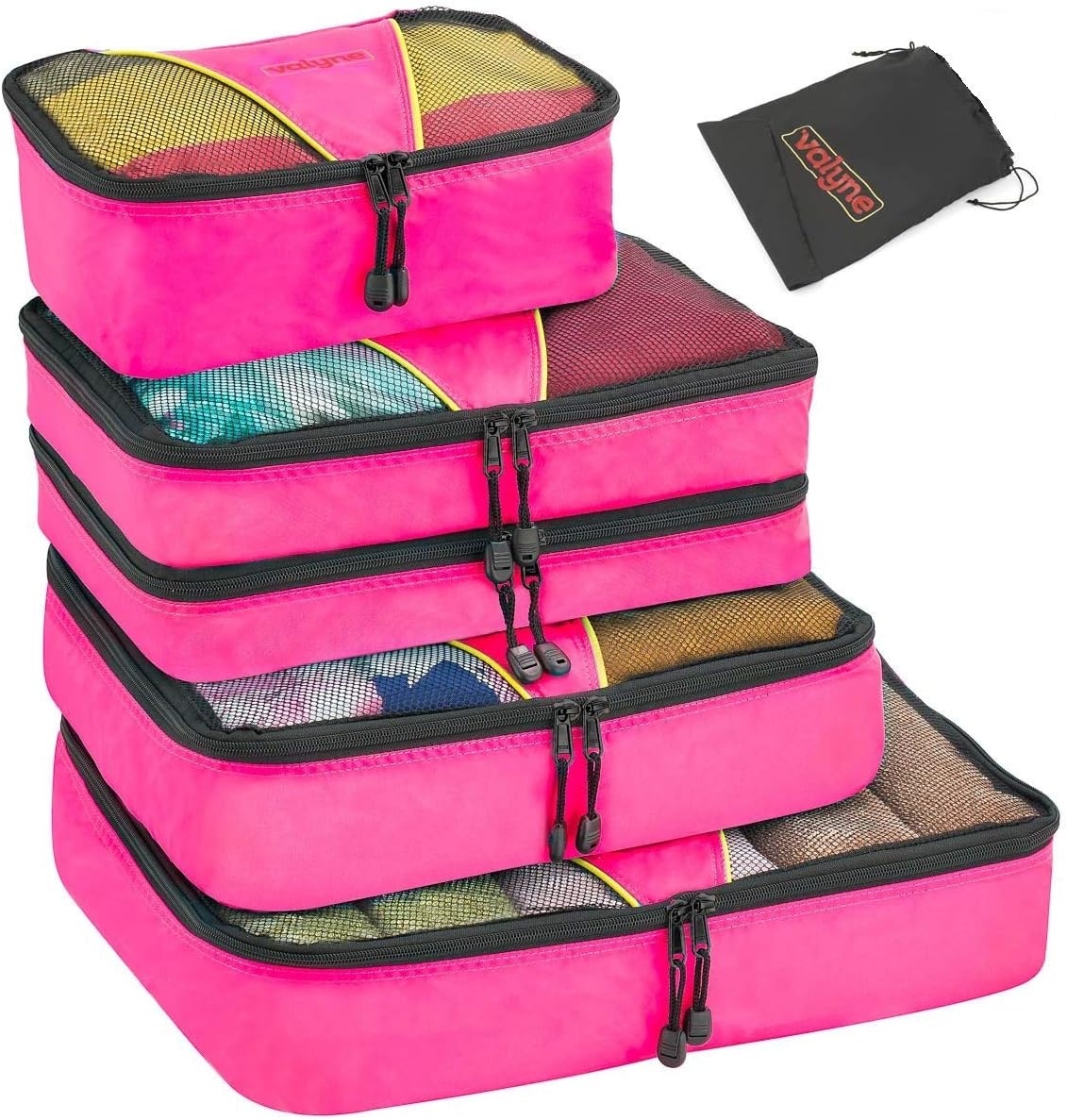Packing Cubes 4-pcs Set, Luggage Travel Organizer Bags with a Free Laundry/shoe Bag