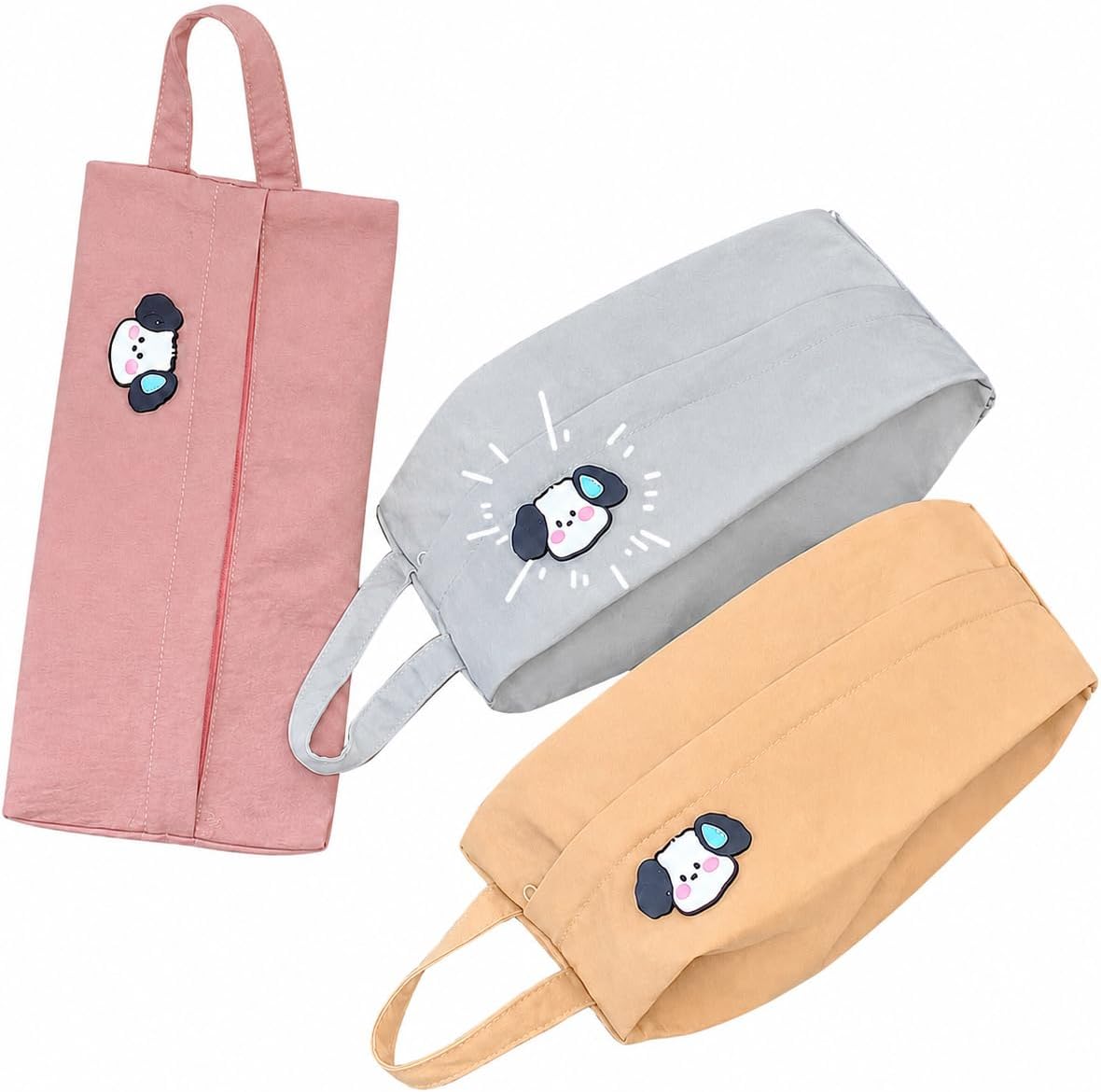 3 Pack Travel Underwear Organizer Bags, Portable Packing Pouches for Luggage, Waterproof Cosmetic and Sock Storage Bags with Handle