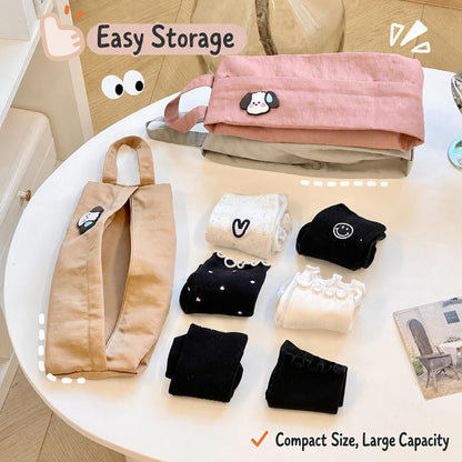 3 Pack Travel Underwear Organizer Bags, Portable Packing Pouches for Luggage, Waterproof Cosmetic and Sock Storage Bags with Handle