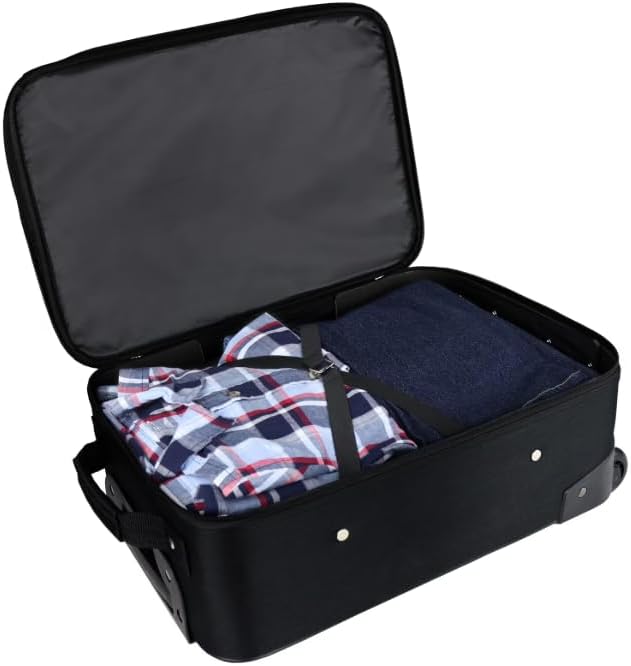 Pilot Carry On 18" Softside 2 Wheel Luggage for Travel, Black