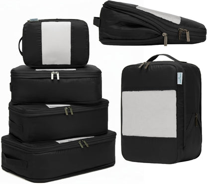 Large Compression Packing Cubes for Travel - Lightweight Compression Packing Cube Set, Water-Resistant Luggage Organizer Bags & Suitcase Organizers, Travel Cubes for Carry-On, Checked Luggage