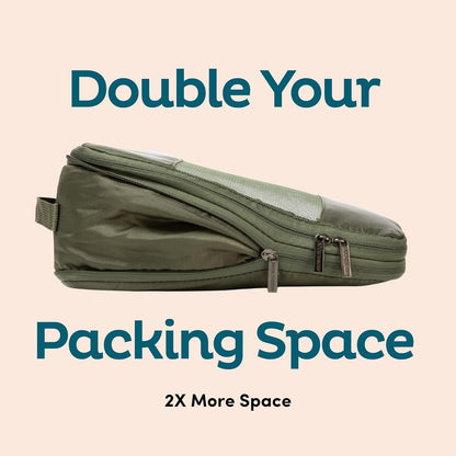 Large Compression Packing Cubes for Travel - Lightweight Compression Packing Cube Set, Water-Resistant Luggage Organizer Bags & Suitcase Organizers, Travel Cubes for Carry-On, Checked Luggage