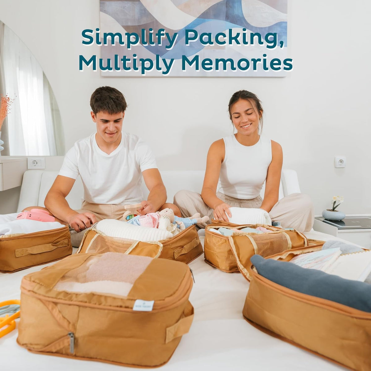 Large Compression Packing Cubes for Travel - Lightweight Compression Packing Cube Set, Water-Resistant Luggage Organizer Bags & Suitcase Organizers, Travel Cubes for Carry-On, Checked Luggage