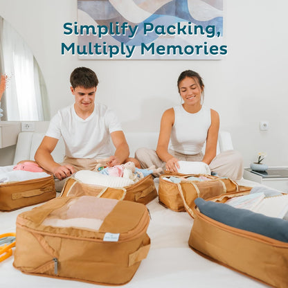 Large Compression Packing Cubes for Travel - Lightweight Compression Packing Cube Set, Water-Resistant Luggage Organizer Bags & Suitcase Organizers, Travel Cubes for Carry-On, Checked Luggage
