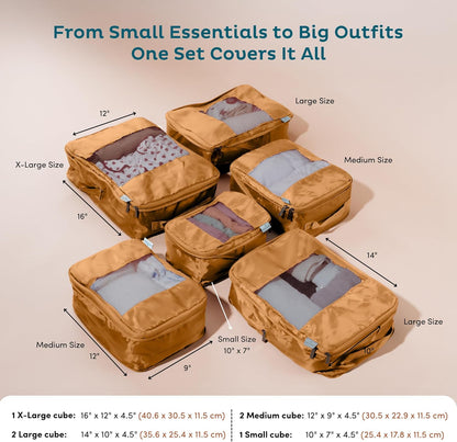 Large Compression Packing Cubes for Travel - Lightweight Compression Packing Cube Set, Water-Resistant Luggage Organizer Bags & Suitcase Organizers, Travel Cubes for Carry-On, Checked Luggage
