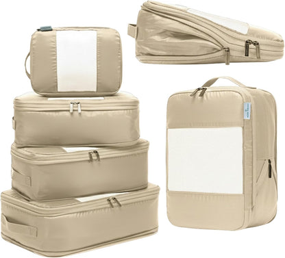 Large Compression Packing Cubes for Travel - Lightweight Compression Packing Cube Set, Water-Resistant Luggage Organizer Bags & Suitcase Organizers, Travel Cubes for Carry-On, Checked Luggage