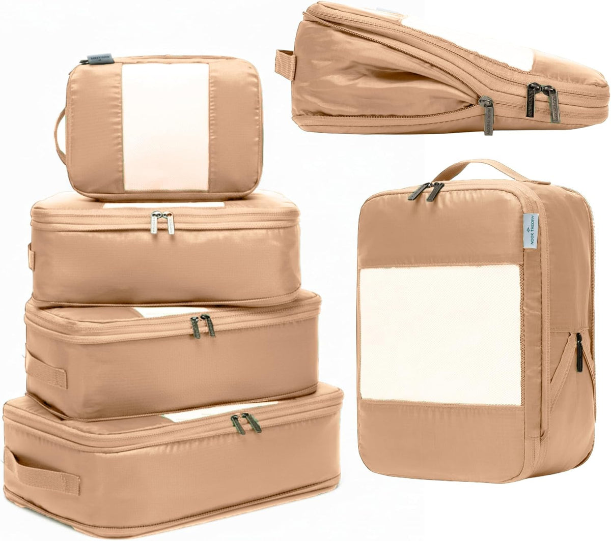 Large Compression Packing Cubes for Travel - Lightweight Compression Packing Cube Set, Water-Resistant Luggage Organizer Bags & Suitcase Organizers, Travel Cubes for Carry-On, Checked Luggage