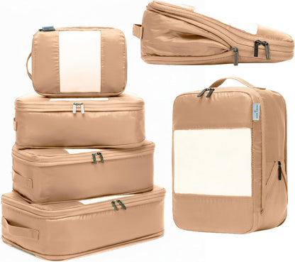 Large Compression Packing Cubes for Travel - Lightweight Compression Packing Cube Set, Water-Resistant Luggage Organizer Bags & Suitcase Organizers, Travel Cubes for Carry-On, Checked Luggage