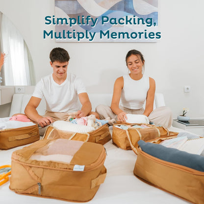 Large Compression Packing Cubes for Travel - Lightweight Compression Packing Cube Set, Water-Resistant Luggage Organizer Bags & Suitcase Organizers, Travel Cubes for Carry-On, Checked Luggage