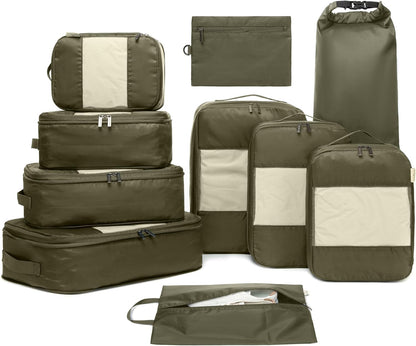 Large Compression Packing Cubes for Travel - Lightweight Compression Packing Cube Set, Water-Resistant Luggage Organizer Bags & Suitcase Organizers, Travel Cubes for Carry-On, Checked Luggage