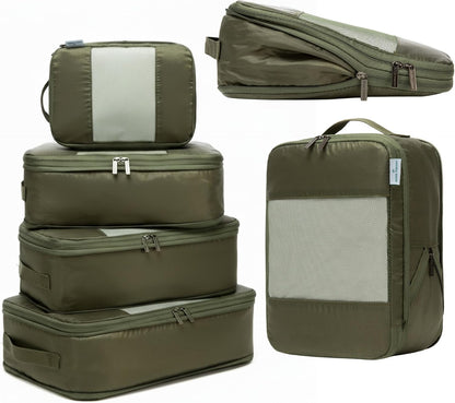 Large Compression Packing Cubes for Travel - Lightweight Compression Packing Cube Set, Water-Resistant Luggage Organizer Bags & Suitcase Organizers, Travel Cubes for Carry-On, Checked Luggage
