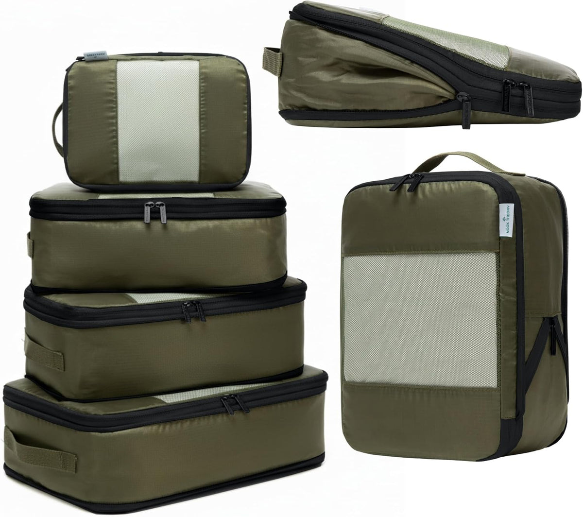 Large Compression Packing Cubes for Travel - Lightweight Compression Packing Cube Set, Water-Resistant Luggage Organizer Bags & Suitcase Organizers, Travel Cubes for Carry-On, Checked Luggage