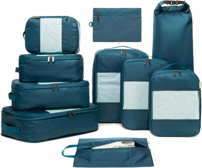 Large Compression Packing Cubes for Travel - Lightweight Compression Packing Cube Set, Water-Resistant Luggage Organizer Bags & Suitcase Organizers, Travel Cubes for Carry-On, Checked Luggage