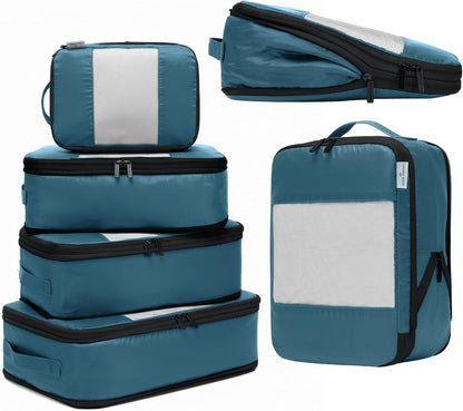 Large Compression Packing Cubes for Travel - Lightweight Compression Packing Cube Set, Water-Resistant Luggage Organizer Bags & Suitcase Organizers, Travel Cubes for Carry-On, Checked Luggage