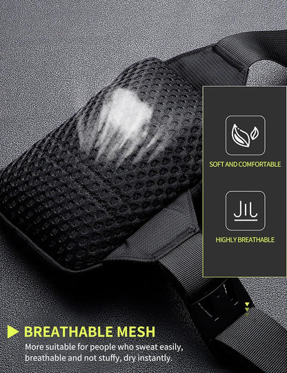 Mini Crossbody Sling Bag Dual Pocket Water Resistant Running Phone Holder Chest Shoulder Bag for Men Women Travel Gym