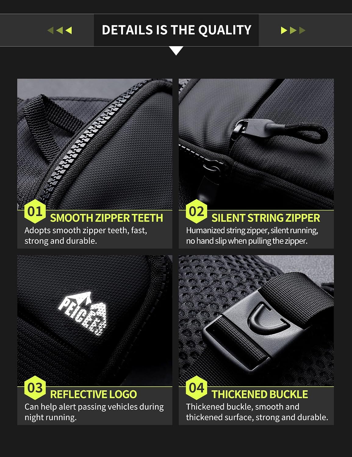Mini Crossbody Sling Bag Dual Pocket Water Resistant Running Phone Holder Chest Shoulder Bag for Men Women Travel Gym