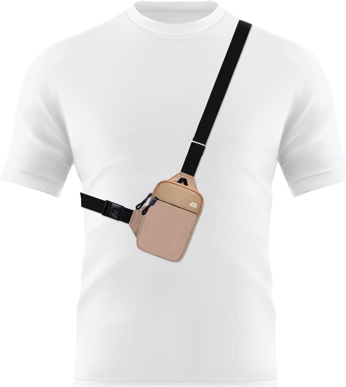 Mini Crossbody Sling Bag Dual Pocket Water Resistant Running Phone Holder Chest Shoulder Bag for Men Women Travel Gym