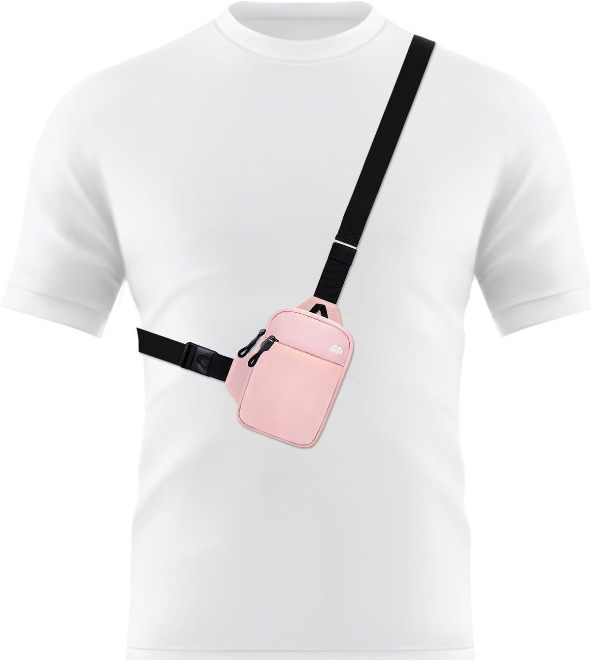 Mini Crossbody Sling Bag Dual Pocket Water Resistant Running Phone Holder Chest Shoulder Bag for Men Women Travel Gym
