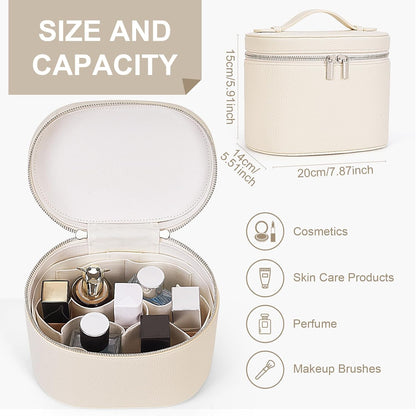 Makeup Bag Vanity Case with Removable Divider Travel Toiletry Bag Portable Cosmetic Bag Makeup Organizer Case