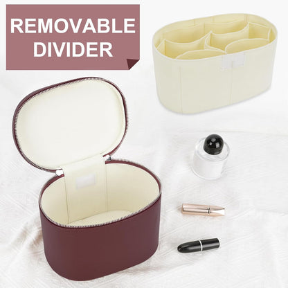 Makeup Bag Vanity Case with Removable Divider Travel Toiletry Bag Portable Cosmetic Bag Makeup Organizer Case