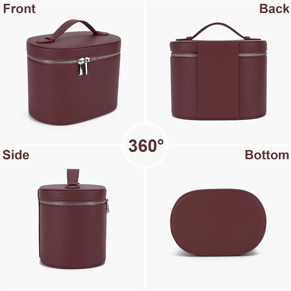 Makeup Bag Vanity Case with Removable Divider Travel Toiletry Bag Portable Cosmetic Bag Makeup Organizer Case