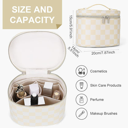 Makeup Bag Vanity Case with Removable Divider Travel Toiletry Bag Portable Cosmetic Bag Makeup Organizer Case