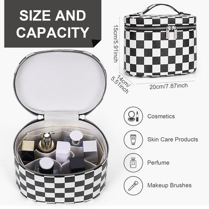 Makeup Bag Vanity Case with Removable Divider Travel Toiletry Bag Portable Cosmetic Bag Makeup Organizer Case