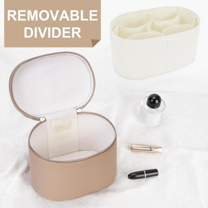 Makeup Bag Vanity Case with Removable Divider Travel Toiletry Bag Portable Cosmetic Bag Makeup Organizer Case